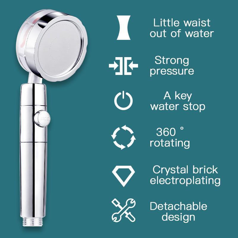 LED Color-Changing High-Pressure Shower Head – No Batteries Needed!